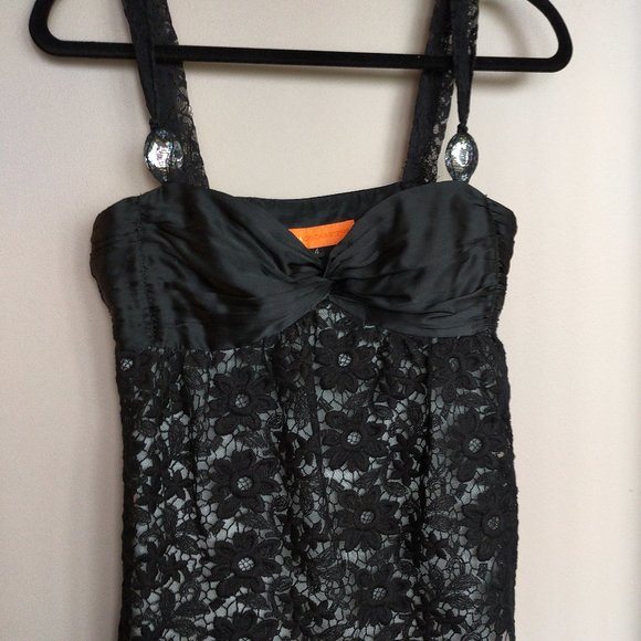 Cynthia Steffe Black Lace and silk top size 4 - Picture 2 of 15